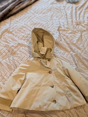 Zara Kids Hooded Raincoat in Tan